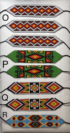 the beaded bracelets are different colors and patterns