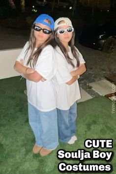 Cute matching Soulja Boy Halloween costumes for a duo. Easy Diy soulja boy Halloween costume ideas for women and teens. Soja Boy Halloween Costume, Soulja Boy Halloween Costume, Boy Girl Duo Costumes, Soujia Boy Costume, Halloween Costumes For A Duo, Solja Boi Costume, Soulja Boy Costume, Boy Halloween Costume Ideas, Girl Duo Costumes