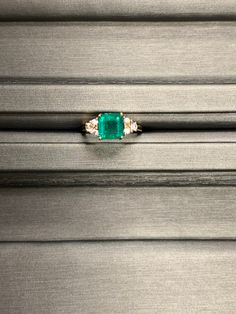 Metal: 14 karat yellow gold Main Stone: Natural Fine Emerald 1.80 carat Square Emerald Faceted Origin, Columbia Side Stones: 6 Natural Diamonds .25 carat GH/VS Size: 5.5, Can be Resized by most jewelers with a LASER Welder only. (contact your local jeweler) Vintage: 90s Great Mother's Day gift idea for the mom who loves jewelry and has it all Luxury Yellow Gold Emerald Ring With Diamond, Gold Emerald Ring With Baguette Cut Diamond Accents, Luxury Gia Certified Jewelry For Proposal, Timeless Yellow Gold Emerald Ring With Center Stone, Elegant 14k Gold Gia Certified Emerald Ring, Luxury Yellow Gold Emerald Ring For Anniversary, Elegant Yellow Gold Emerald Ring For Proposal, Luxury Yellow Gold Jewelry For Proposal, Luxury Gold Emerald Ring Asscher Cut