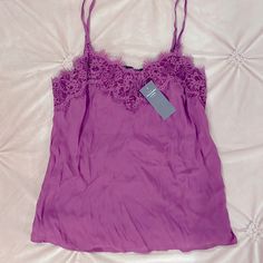 Purple Spaghetti Strap Tank Top With Gorgeous Lace Detail Adjustable Straps Soft Silky Material Nwt - Never Worn Strap Tank Top, Spaghetti Strap Tank Top, Lace Tank Top, Lace Tank, Mix N Match, Lace Detail, Abercrombie Fitch, Spaghetti Strap, Personal Style