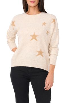 Vince Camuto Star Crewneck Sweater | Nordstrom Oversized Pullover Sweaters, Denim Essentials, Dolman Sleeve Sweater, Star Sweater, Versatile Outfits, Oversized Pullover, Sweater Sale, Wool Blend Sweater, Dillard's