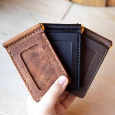 Bar Clip Leather Wallet Horse Water, Full Grain Leather Wallet, Cash Holder, Minimal Wallet, Leather Anniversary Gift, Leather Anniversary, Leather Workshop, Front Pocket Wallet, Leather Company