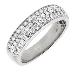 a diamond set wedding ring in white gold