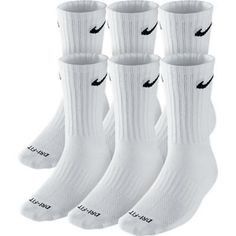 Back by popular demand. Brand New Mens Nike Dri-Fit Dry Cushioned Crew 6 Pack pairs Socks sx6897-100. sx6897-100. white Men sizes L Large 8-12 Women's Sizes 10-13 Buy with confidence Nike White Sports Socks, Casual White Nike Socks, Nike White Sporty Socks, White Cotton Sports Socks, Comfortable White Socks For Training, White Anti-odor Functional Socks, Nike Sports Socks In Cotton, Nike White Anti-odor Socks, White Breathable Cotton Socks