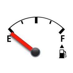 an image of a fuel gauge with the needle pointing to gas prices on white background