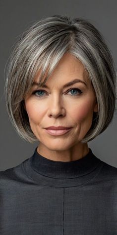 Grey Hair Transformation, Timeless Looks, Haircuts For Women Over 50, Gorgeous Hairstyles, Hairstyles And Haircuts, Chin Length Hair, Bob Haircut For Fine Hair, Short Hair Trends