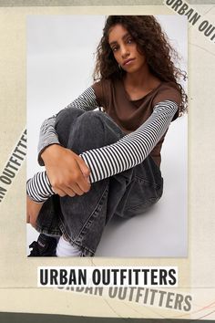 '90s-inspired BDG long-sleeve tee in a slim & cropped fit. Featuring a boatneck & cap sleeve tee with a contrasting long-sleeve for an effortless layered look. Only at Urban Outfitters. Features BDG Sloane layered twofer tee Layered long sleeve tee Soft and stretchy knit Wide boatneck and cap sleeves with a layered contrasting long-sleeve Slim body-skimming fit Cropped length Easy pull-over style Only at Urban Outfitters. Contents + Care 100% Cotton Machine wash Imported Size + Fit Model in Grey + Camo is 5’9.5" and wearing size Small Measurements taken from size Small Chest: 31" Length: 23" | BDG Sloane Layered Twofer Tee in Brown, Women's at Urban Outfitters 90s Inspired Crew Neck Top For Fall, Retro Cropped Tops For Fall, 90s Inspired Long Sleeve Winter Tops, 90s Inspired Long Sleeve Cotton Top, 90s Inspired Cotton Top For Fall, Cap Sleeve Tee, Layered Long Sleeve, Grey Camo, 90s Inspired