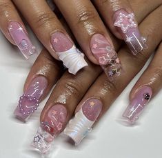 Soft Gel Nails Design, Gel Nails Design, Corset Nails, Nails Design Fall, Soft Gel Nails, Punk Nails, Soft Nails, Bling Acrylic Nails