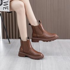 Introducing the "Chelsea Retro Leather Boots" – crafted from genuine cow leather for timeless style. With a flexible PU shaft and durable rubber outsole, these ankle-length boots offer comfort and traction. Featuring a cozy short plush insole and lining, they're perfect for chilly days. Complete with a square heel and modest height, they're both stylish and practical for any occasion. SPECIFICATIONS Boot Type: Chelsea Boots Shaft Material: PU Outsole Material: RUBBER Upper Material: GENUINE LEATHER Upper-Genuine Leather Type: Cow Leather Insole Material: Short Plush Heel Type: Square heel Lining Material: Plush Boot Height: Ankle Heel Height: Low (1cm-3cm)