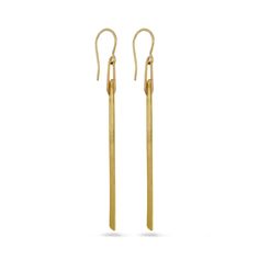 Indulge in the exquisite beauty of the Petra Earrings. With its delicate knife-edge points, soft angles, and sleek design, these earrings are a doorway to happiness. Adorned with minimalistic details, they sway with ease, adding a touch of elegance to any look. Earring sizes: 2 3/4" L x 3/16" W (mm x mm) Metal options: 14K gold bright silver bright silver + gold Select a single or a pair of earrings Materials: recycled precious metals > 14K gold + sterling silver Made to order: Allow 2-3 weeks f Modern Hammered Earrings For Everyday, Dainty Polished Everyday Earrings, Dainty Everyday Earrings With Polished Finish, Minimalist Yellow Gold Dangle Earrings, Classic Hammered Earrings For Everyday, Minimalist Polished Drop Earrings, Minimalist Linear Earrings For Formal Occasions, Minimalist Long Drop Hammered Jewelry, Single Long Drop Earring For Everyday