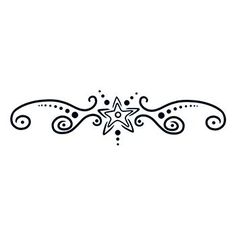 a star and swirls tattoo design on a white background