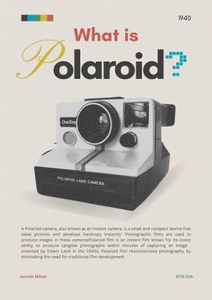 an old polaroid camera with the words, what is polaroid? on it