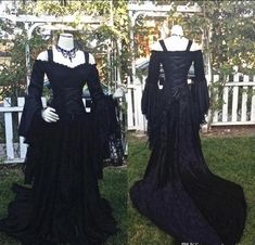 Gothic Style Sleeping Beauty Black Wedding Dresses Off Shoulder Long Puffy Sleeves Lace Corset Bodice Wedding Bridal Gowns sold by BD Wedding Dress. Shop more products from BD Wedding Dress on Storenvy, the home of independent small businesses all over the world. Dark Royaltycore, Black Gothic Wedding, Gothic Weddings, Gothic Wedding Dresses, Crescent Rose, October Style, Goth Wedding Dresses, Black Wedding Dress Gothic, Black Gowns