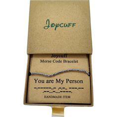 NEW You Are My Person Morse Code Bracelet Jewelry Unisex Secret Message Adjustable. Features an adjustable waxed nylon cord slide closure and silver beads. In box. You Are My Person, My Person, Morse Code Bracelet, Secret Messages, Morse Code, Unisex Jewelry, Bracelet Jewelry, Silver Beads, Fashion Watches