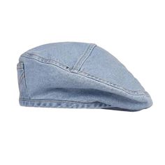 a denim cap is shown on a white background