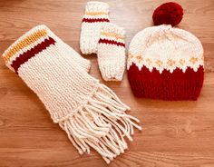 Hat Scarf Gloves Set/Hat Scarf Mittens Set  This set includes 3 pcs - winter beanie hat, and knit mittens, knit gloves. The set has made of wool. This winter beanie, scarf, and gloves set will definitely keep your head warm in the coldest weather, while looking stylish and on trend. Nice look for daily wear, good choice for outdoor activities, skiing, taking the photo, traveling. It must be a great gift for yourself in cold winter and for your beloved ones who like hats. The set will come in org Hat Scarf Gloves Set, Mittens Knit, Winter Sets, Beanie Scarf, Knit Gloves, Winter Set, Winter Hats Beanie, Hat Scarf, Knit Mittens