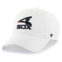 Show off your favorite team with some old school flair! This '47 Logo Cooperstown Collection Clean Up hat showcases your favorite Chicago White Sox look from the past. Everyone is sure to know your dedication to the Chicago White Sox goes way back when they see you in this cool cap.Show off your favorite team with some old school flair! This '47 Logo Cooperstown Collection Clean Up hat showcases your favorite Chicago White Sox look from the past. Everyone is sure to know your dedication to the C Classic Baseball Cap For Game Day, Classic White Fitted Baseball Hat, Classic White Fitted Hat For Baseball Season, Retro White Fitted Hat For Baseball Season, White Baseball Cap For Baseball Season Fan Gear, Retro White Baseball Cap For Sports Events, White Cotton Hat For Game Day, White Throwback Baseball Cap For Sports Events, White Casual Baseball Cap For Fans