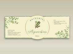 the label for an organic product with green leaves and berries on it, in front of a white background