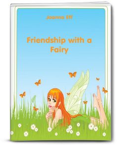 a book cover with a fairy sitting on the grass