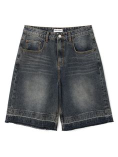 This is a comfortable denim pants that are made out of high quality cotton 100% denim fabric. With design detail of bermuda silhouette, raw edges, and logo engraved cantons, it gives a comfortable and trendy mood. - Unique washing detail- Logo engraved cantons - Raw edge detail- Bermuda silhouette Black Baggy Cargo Shorts, Low Rise Jorts, Pants Png, Baggy Jean Shorts, Bermuda Pants, Clothing Pieces, Shorts For Men, Washed Denim, Teenage Fashion Outfits