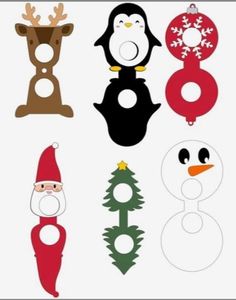 paper cut outs with christmas decorations and penguins