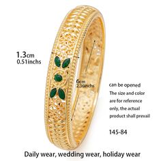 Afraic Jewelry- 4pcs/Set Gold Color Bracelet Bangles For Women Wife wedding Two-color Bangles France Africa India Handmade Jewelry Model Number:1005002835032412 Our product is a relatively high-end product, the gold plating can be used with confidence. It is a practical product for your party wedding birthday party. Gold jewelry makes your life more fun and beautiful. We have been working hard to dear. Provide more and better products Green Bracelet Jewelry For Wedding, Green Wedding Bracelet Jewelry, Green Bangle Bracelets For Wedding, Adjustable Green Bangle For Wedding, Adjustable Green Wedding Bangle, High End Products, Jewelry Model, Colorful Bracelets, For Your Party