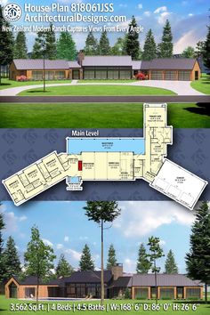 the floor plan for this house is shown in two different views, and shows how it would