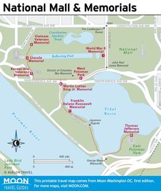 a map of the national mall and memorialss