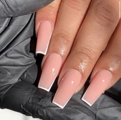 White Tip Acrylic Nails, Acrylic Nails Nude, Ombre Acrylic, Ombre Acrylic Nails, Nails Nude, White Acrylic Nails, Simple Acrylic Nails, Glow Nails