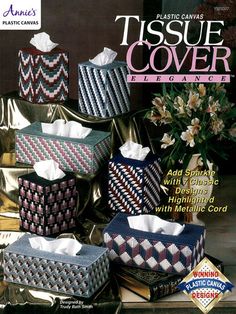 a magazine cover with tissue covers on it's front and back pages, all in different patterns