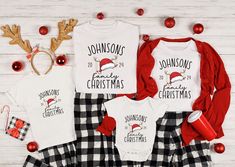 Only the Swetshirts and the T-shirts are for sell. These are NOT a set, the pijamas are just for the design. Check more Family Matching Christmas Shirts here : https://www.etsy.com/shop/LoveFashionnn?ref=dashboard-header§ion_id=47888938 Check these Halloween Matching Shirts here:  https://lovefashionnn.etsy.com/listing/1744127282 Celebrate the festive season in style with our Family Christmas Name Shirts! These Monogrammed Family Christmas Shirts are the perfect way to bring a touch of personali Family Matching Christmas T-shirt, Family Matching Red Christmas T-shirt, Red Family Matching T-shirt For Christmas, Red Family Matching Christmas T-shirt, White Family Matching Christmas T-shirt, Matching Family T Shirts, Halloween Matching, Family T Shirts, Bebe T Shirt