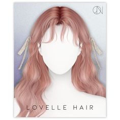 an image of a wig with long pink hair