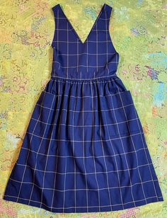 EUC Navy Yellow Pinafore Dress Uniform Ravenclaw Cosplay Cottagecore Medium wrap | eBay Pinafore Uniform, Ravenclaw Cosplay, Navy Blue And Yellow, Uniform Style, Fancy Frocks, Yellow Gingham, Uniform Fashion, Pinafore Dress, Cosplay Dress