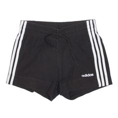 ADIDAS Sports Shorts Black Regular Womens XS W25 Adidas Cotton Athletic Shorts, Sporty Three Stripes Shorts, Sporty Cotton Athletic Shorts With Three Stripes, Sporty Shorts With Logo Waistband For Streetwear, Athleisure Adidas Logo Cotton Shorts, Cotton Athletic Shorts With Three Stripes For Sports, Adidas Logo Cotton Athleisure Shorts, Adidas Logo Cotton Athletic Shorts, Black Casual Shorts With Logo Waistband