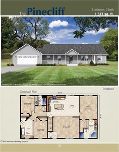 two story house plans with 3 bedroom and 2 bath in the front, one living room on