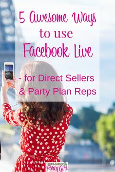 Learn how to use Facebook Live to grow your Direct Sales business! From hostess and team shout outs and challenges, to product reveals, how-to's and facebook parties, these 5 ideas will get you started. Facebook Party, How To Use Facebook, Facebook Business, Facebook Live, Star Citizen, Facebook Marketing