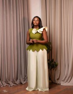 Choir Outfits, Trouser And Top For Ladies, Classy Short Dresses, Birthday Dress Women, Green Outfits, Corporate Dress, 2piece Outfits