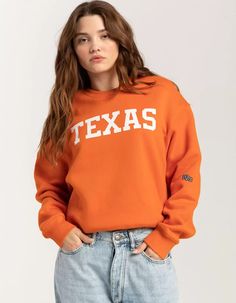 HYPE AND VICE University of Texas Womens Crewneck Sweatshirt - ORANGE | Tillys Wwe T Shirts, Flannel Sweatshirt, Sweatshirt Graphic, Boys Graphic Tee, 2024 Christmas, Girls Graphic Tee, Sweatshirt Outfit, Girls Blouse, University Of Texas