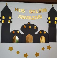 this is an image of a celebration with paper cutouts and gold foil on it