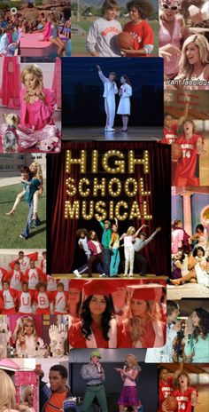 the high school musical collage is shown