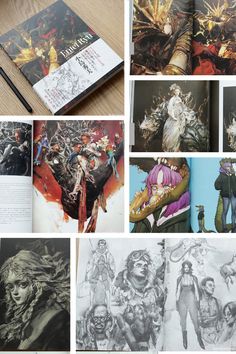 the pages in this book are drawn and colored by hand, with pictures of people on them