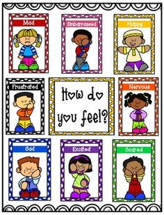 a poster with the words how do you feel? and pictures of children in different colors