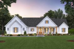 this is an artist's rendering of the farmhouse house plans for homes in new england