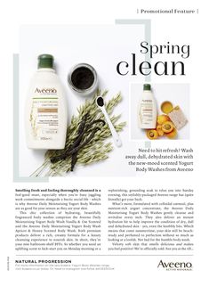 the article is about spring clean and its contents are arranged on top of each other