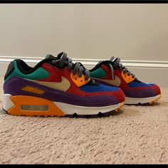 Rare Find! Multi Colored Nike Air Max New Size 5.5 Sporty Multicolor Nike Air Max Low-top, Sporty Multicolor Low-top Nike Air Max, Nike Air Max Multicolor Sneakers, Casual Multicolor Nike Air Max With Air Cushioning, Multicolor High-top Sneakers With Air Max Cushioning, Casual Multicolor Nike Air Max With Cushioning, Multicolor High-top Running Shoes With Air Max Cushioning, Custom Multicolor Sneakers With Air Max Cushioning For Streetwear, Multicolor Low-top Sneakers With Air Max Cushioning