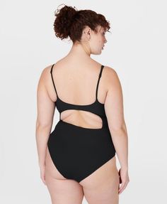 A new scoop neck version of our flattering crinkle swimsuit. Made from a stretchy, 69% recycled polyamide blend . Scoop neckline with a high cut leg and open back detail. Crinkle bodice with contrasting smooth panel and straps. Adjustable straps for the perfect fit. Centre front length: 60.5cm / 24". Model 1 wears size L and is 178cm/5'10" tall. Model 2 wears size S and is 178cm/5'10" tall. Style Code: SB9817Colour: Black Low Back Seamless Swimwear, Black Lined Scoop Neck Swimwear, Second-skin Swimwear With Adjustable Straps And Scoop Neck, Beach Swimwear With Built-in Bra And Scoop Back, Black Swimwear With Moderate Back Coverage And 4-way Stretch, Black Moisture-wicking Elastane Swimwear, Black Nylon V-neck Swimwear, Swimwear Sets, Black Swimsuit