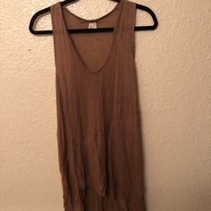 Never Worn, Tunic Casual Brown Tank Top For Spring, Brown Cotton Tank Top For Day Out, Spring Brown Stretch Tank Top, Brown Stretch Tank Top For Spring, Spring Stretch Brown Tank Top, Spring Bohemian Tank Top For Daywear, Bohemian Tank Top For Spring Daywear, Bohemian Spring Tank Top For Daywear, Spring Brown Tank Top For Day Out