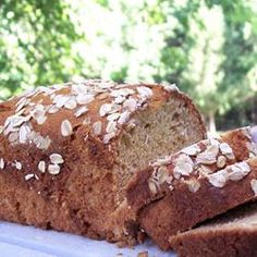 a loaf of bread sitting on top of a white plate