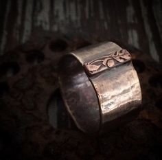 Celtic Bronze Men's Wedding Band Wide Rustic Ring w/ | Etsy Rustic Hammered Jewelry For Anniversary, Rustic Anniversary Jewelry Ring, Handmade Bronze Rings For Anniversary, Rustic Hand Forged Rings For Anniversary, Rustic Hand Forged Promise Ring, Rustic Ring For Anniversary, Handmade Bronze Wedding Ring, Rustic Hand Forged Ring Jewelry, Vintage Hand Forged Bronze Ring