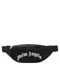 Primed for the everyday, this Palm Angels Kids belt bag features a zipped top and adjustable strap for the perfect fit. This piece features the brand's logo lettering in a distinctive gothic typeface..Material: fabric.Internal details: fabric lining.Designer color name: Black White.Closure: zipped top.Adjustable belt strap.Made in Italy.Comes with dust bag.Height 11cm-4.5'.Width 23cm-9'.Depth 5,5cm-2'.Min. strap length 32cm-12.5'.Max. strap length 75cm-29.5'.Strap width 3,5cm-1.5' Functional Black Bag With Logo Print, Black Streetwear Bag With Logo Patch, Casual Black Bags With Logo Patch, Casual Black Bags With Logo Print, Black Letter Print Bag For Streetwear, Trendy Black Bags With Logo Print, Casual Streetwear Bags With Logo Print, Casual Bags With Logo Strap, Trendy Black Belt Bag For Streetwear